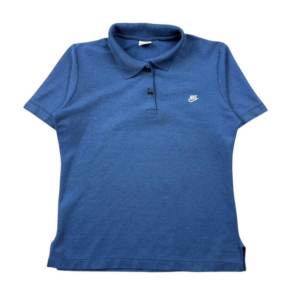 True Vintage Nike Shirt Men Small Blue Polo Sportswear 70s 1970s Made In USA
